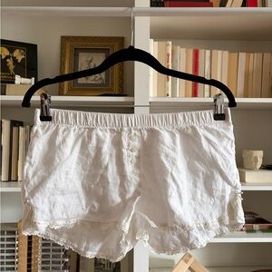 BRANDY MELVILLE 100% LINEN White Lace Shorts